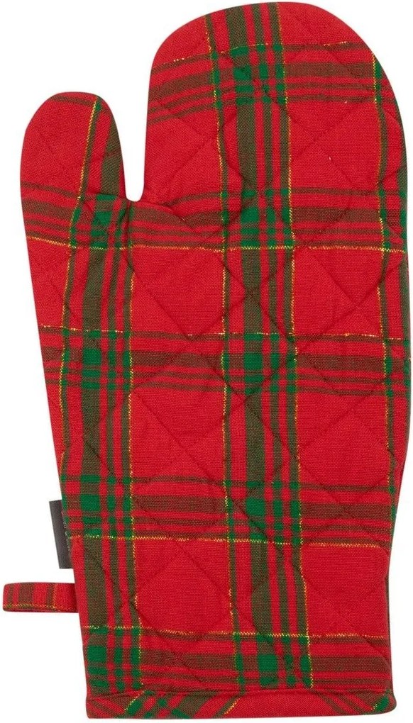 Červeno-zelená vianočná chňapka rukavice Wonder Christmas – 33*18*2,6 cm
