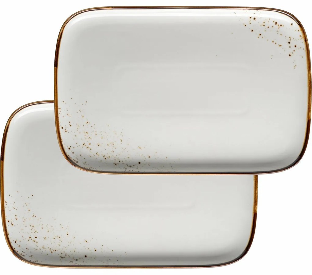 Mäser 2-dielna sada táců Pintar White hnedé bodky30 x 20 x 2 cm, L