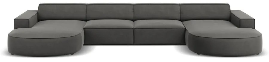 Sivá zamatová rohová pohovka (do "U") Jodie - Micadoni Home