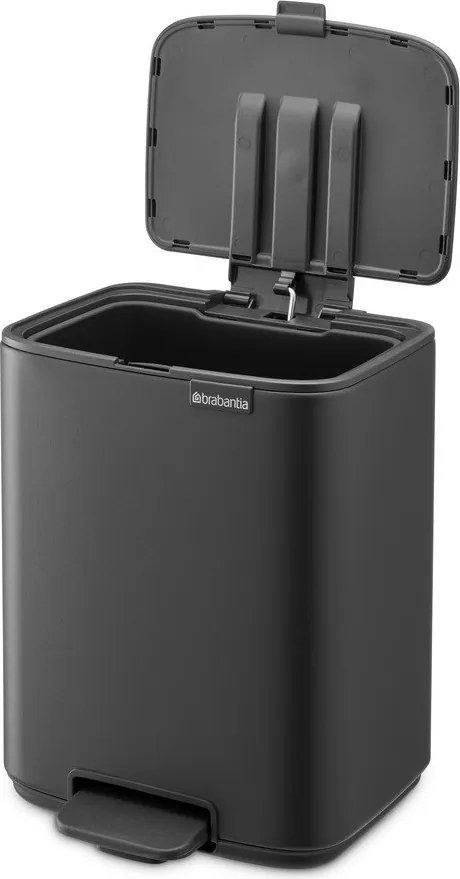Tmavosivý pedálový oceľový odpadkový kôš 7 l Bo – Brabantia