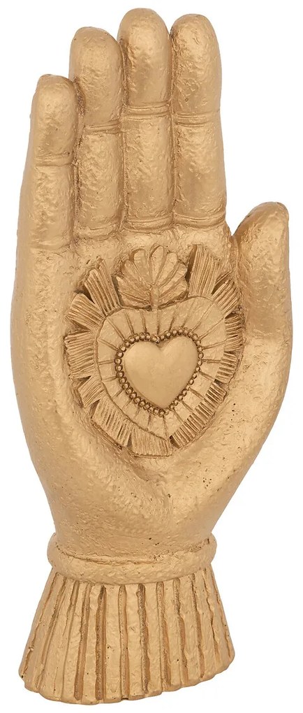 Dekoračná soška Amira Heart, 16,5x7,5x3,5 cm, zlatá