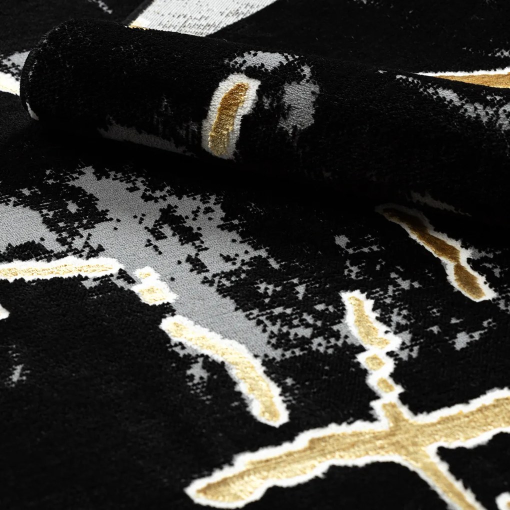 Kusový koberec Allure 1967 black/gold, 140x190, čierna, kancelária, Dywany Łuszczów