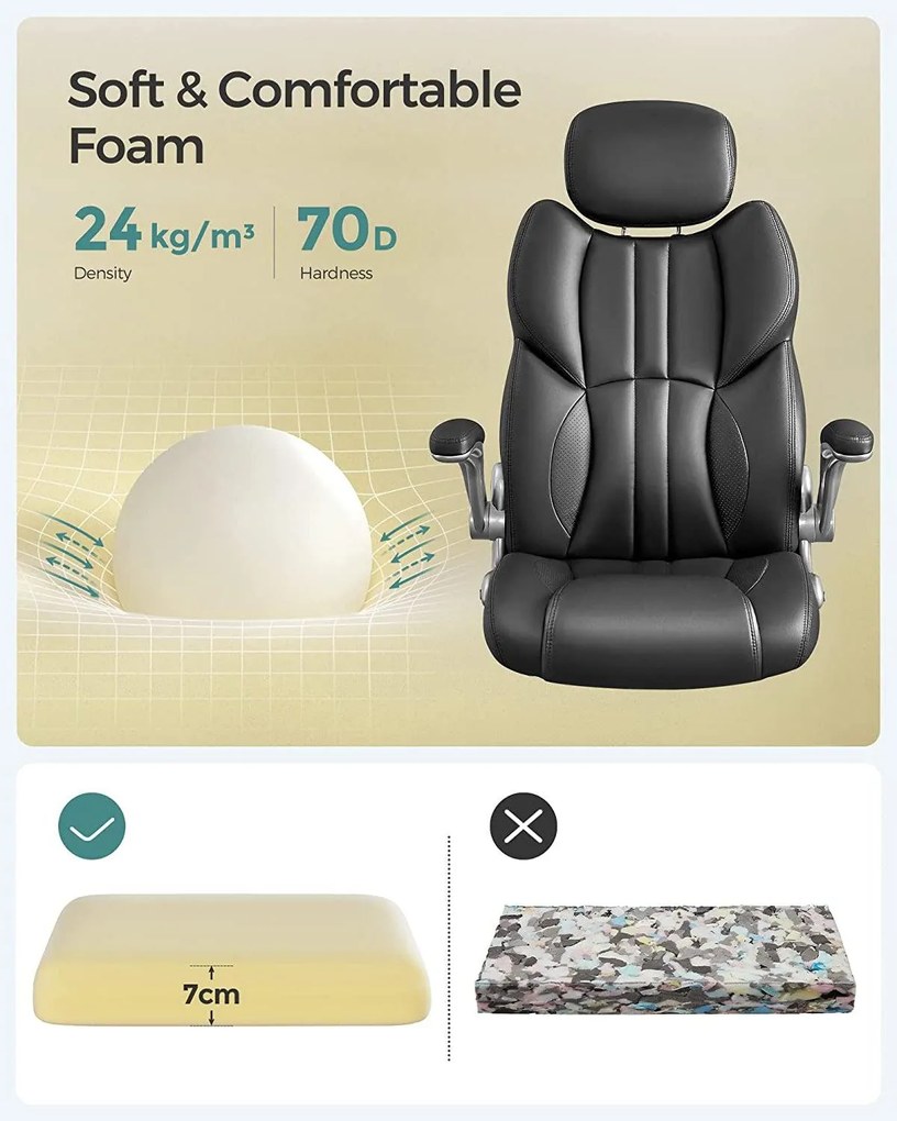 Luxusné kancelárske kreslo, kancelárska ergonomická stolička, čierna