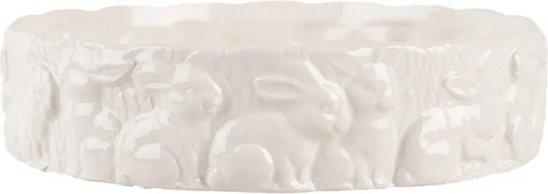 Keramická servírovacia miska s králikmi Rabbit - Ø 20*5 cm