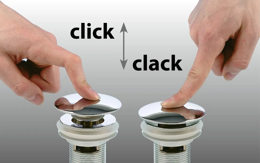 Sapho Sapho, umývadlová výpust 5/4" click-clack, keramická krytka, tl.20-70mm, čierna, 38TP0163I