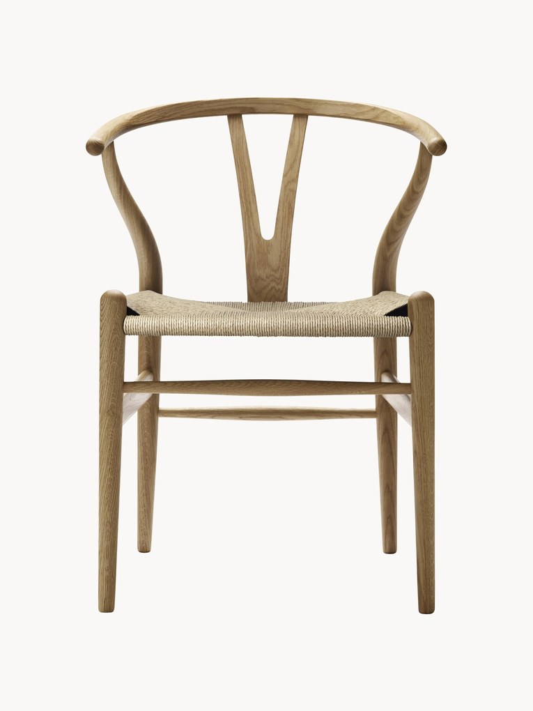 Drevená stolička's ručne tkaným sedadlom CH24 Wishbone Chair