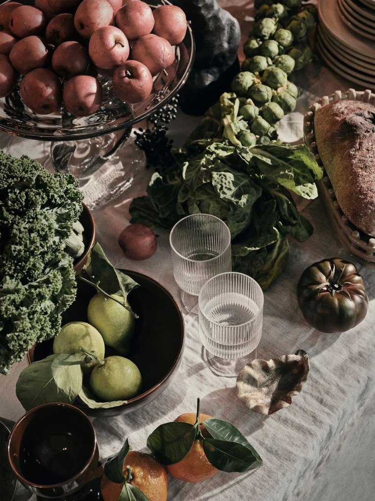 Ferm Living Sklenená misa na podstavci Damo Centrepiece Clear