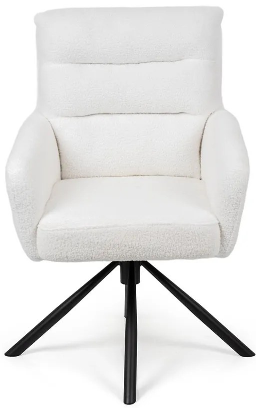 Noela Otočná jedálenská stolička látková ENZO biela