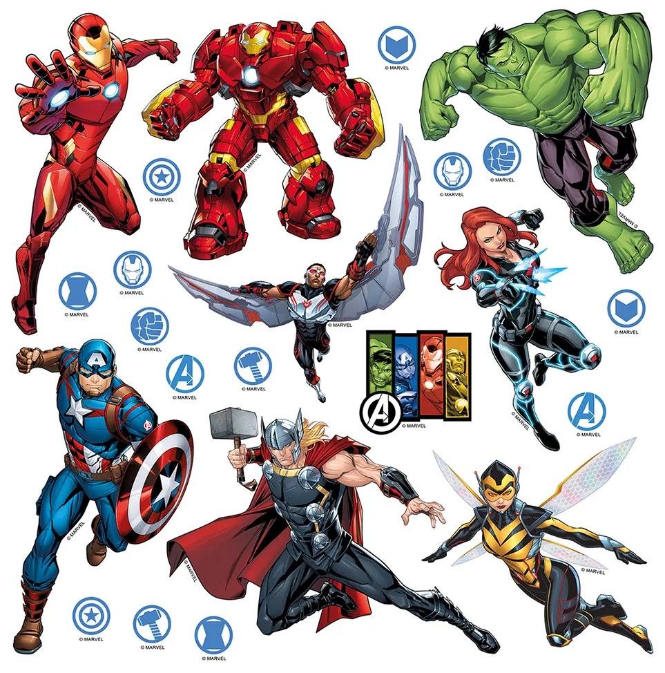 Detská samolepka na stenu MARVEL - Avengers 1 - 30x30 cm