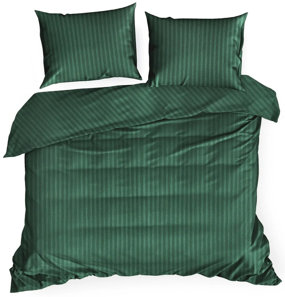SATÉNOVÉ OBLIEČKY VERA 160X200 CM, 2 KS 70X80 CM TMAVOZELENÉ