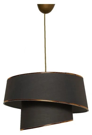 Závesné svietidlo v antracitovo-zlatej farbe s textilným tienidlom ø 32 cm Barette – Opviq lights