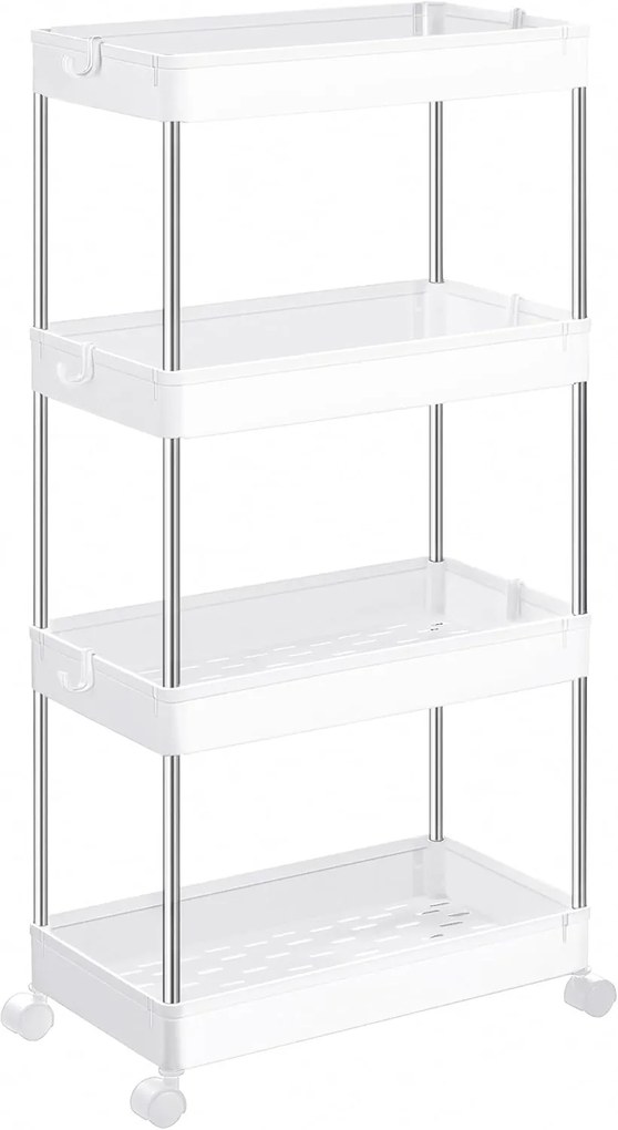 Regál na kolieskach VOXO I biely