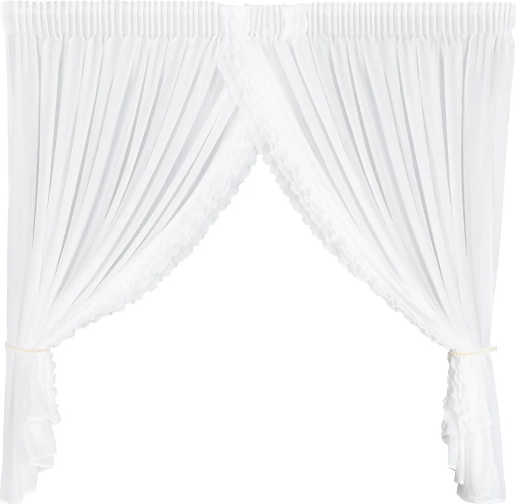 ZÁCLONA NA PÁSKE LUISA 400X160 CM BIELA