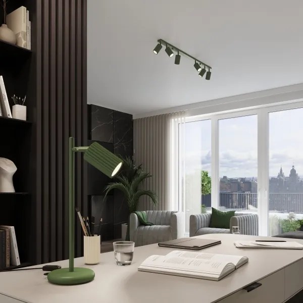 Sollux SL.1623 - Bodové svietidlo KARBON 6xGU10/10W/230V zelená