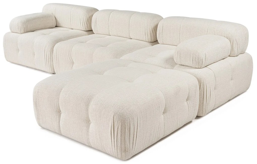 Doblo 3 Seat with Pouffe ( L1-O1-1R-Pouffe) - Krém