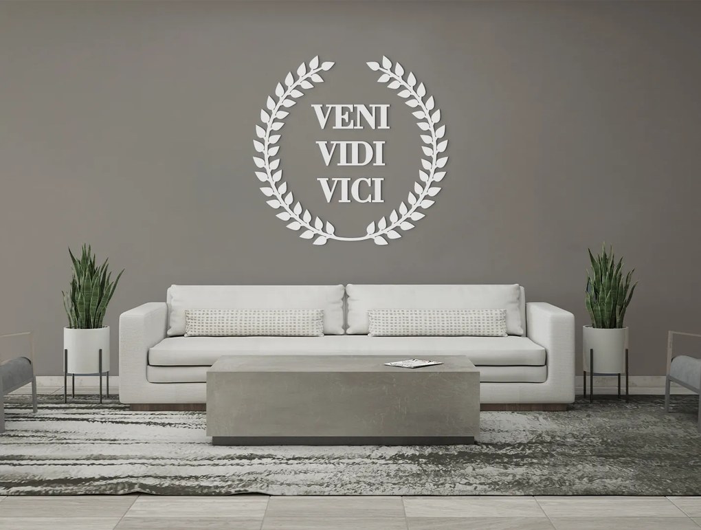 drevko Drevený nápis Veni vidi vici Rozmer obrazu: 44,5 x 46 cm, Farba dekorácie: Čierna
