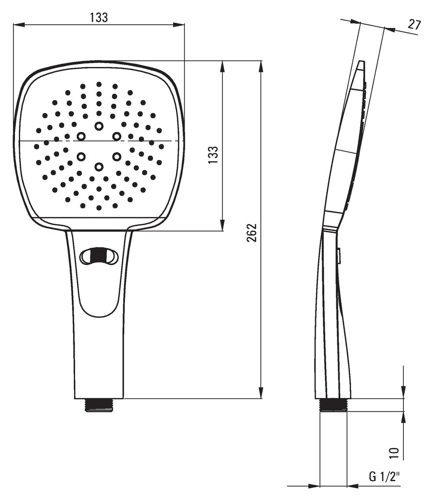 Deante Corio, sprchová batéria s hornou dažďovou sprchovou sadou, chrómová, NAC_01EM