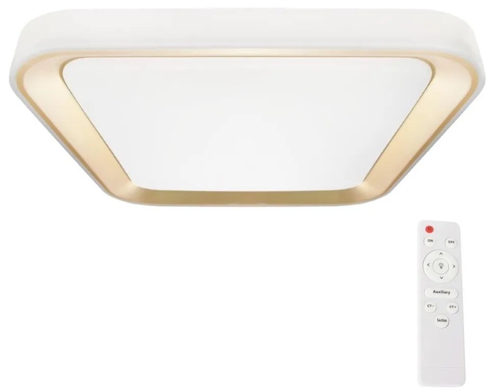 Milagro LED Stmievateľné stropné svietidlo QUADRO LED/66W/230V 3000-6000K biela/zlatá + DO MI2008