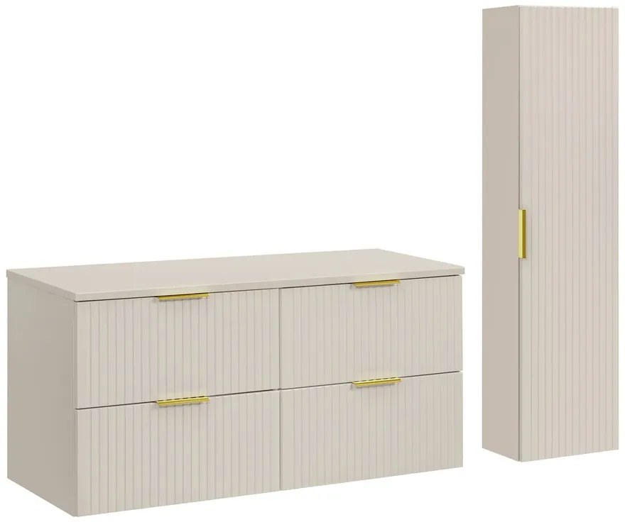 Kúpeľňová zostava Adele kašmírová so skrinkami 120 cm kašmírová