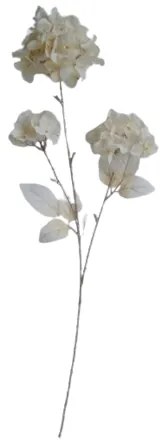 Umelá kvetina Hortenzia s glitrom krémová, 85 cm