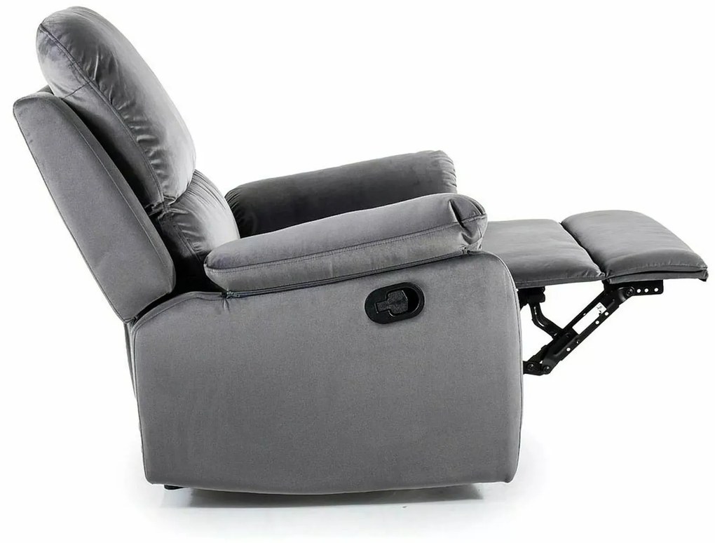 Polohovací křeslo SPENCER 1 Velvet šedé