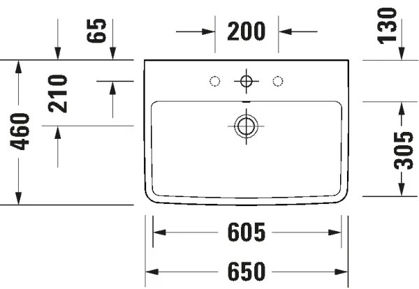 Duravit 23756500002 - Závesné umývadlo D-NEO 65x46 cm keramika/lesklá biela