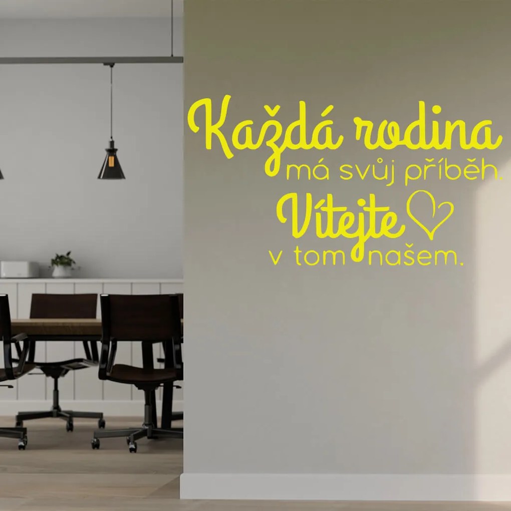 Veselá Stena Samolepka Každá rodina má svoj príbeh Farba: zelená, Veľkosť: 80 x 45 cm