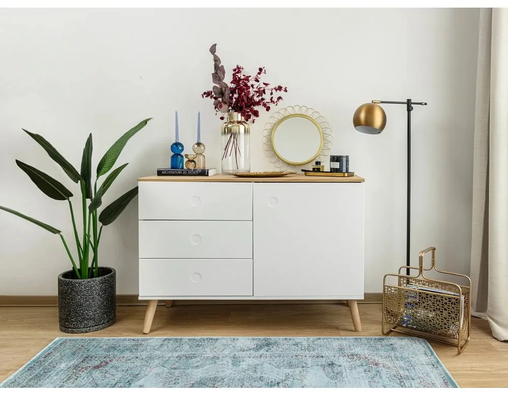 Modrý koberec z viskózy Universal Lara Aqua, 120 x 170 cm