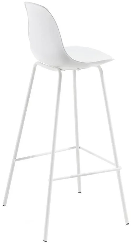 Biela barová stolička (výška sedadla 65 cm) Brighter – Kave Home