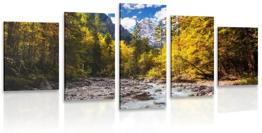 5-dielny obraz malebná horská krajina Varianta: 100x50