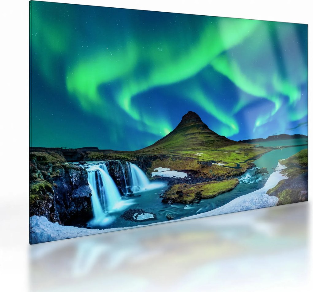 Sklenený obraz - Kirkjufell, Island (70x50 cm)