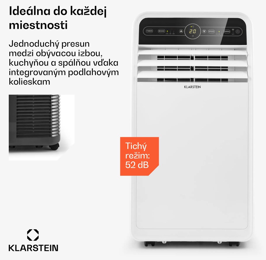 Klarstein Metrobreeze New York Smart 12k, mobilná klimatizácia, 12000 BTU/3,5 kW, A, diaľkový ovládač