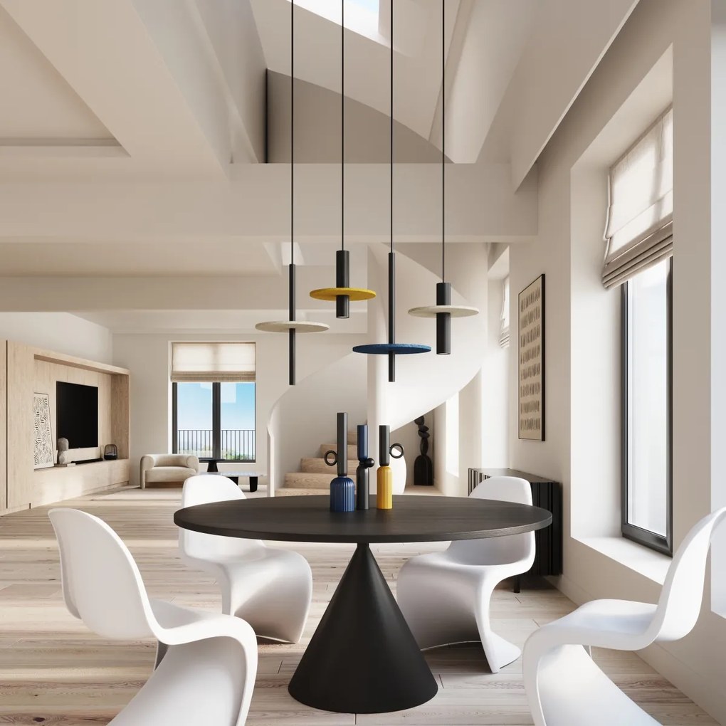 Závesné svietidlo Pelta 1, 1x čierne kovové tienidlo, be