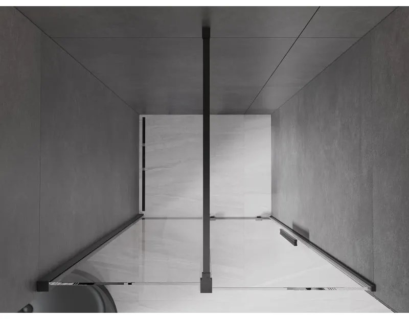 Mexen Velar, posuvné dvere do otvoru 100x200 cm, 8mm číre sklo, čierna matná, 871-100-000-01-70