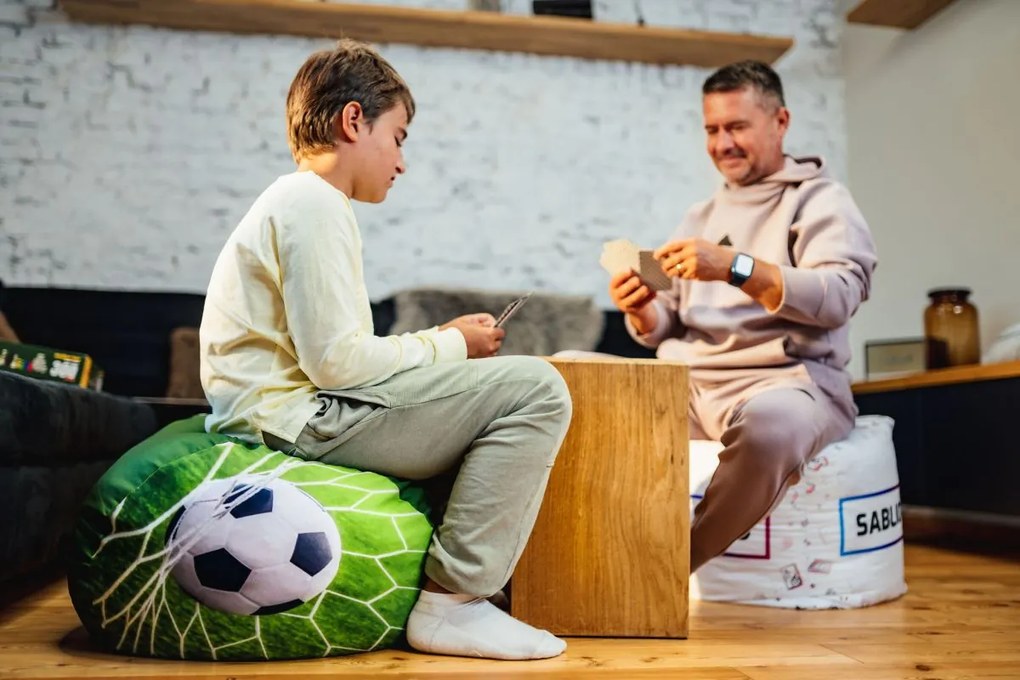 Sablio Taburet Blankytně modrá: 40x40x40 cm