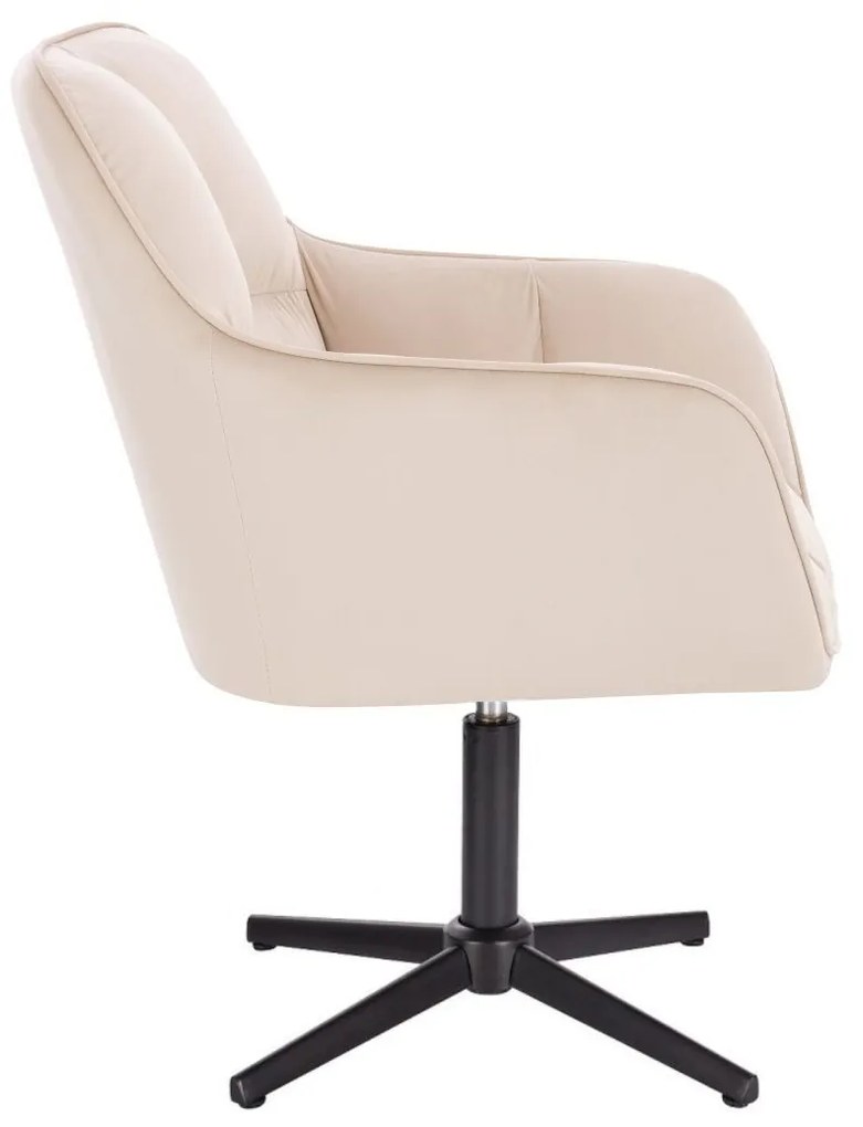 LuxuryForm DESIGN Kreslo AMALFI VELUR na čiernom kríži - krémové
