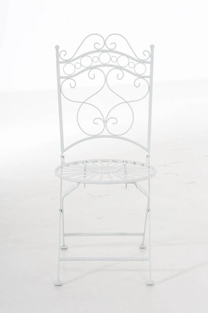 Kovová stolička skladacia Indra - Biela