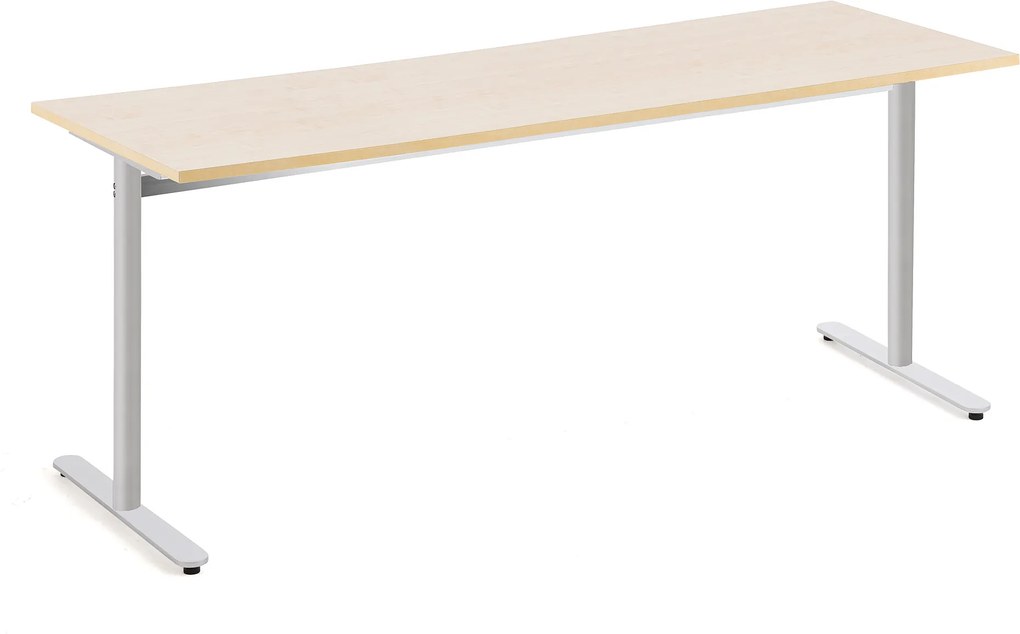 Stôl Tilo, 1800x800x720 mm, strieborná / breza