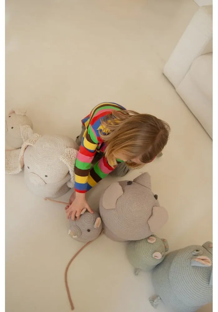 Krémový látkový detský kôš na hračky ø 15x15 cm Mini Rita the Rabbit – Lorena Canals