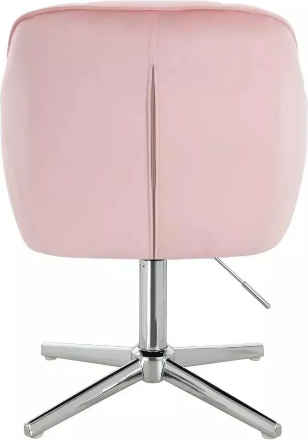 LuxuryForm DESIGN Stolička AVOLA VELUR na striebornom kríži - svetlo ružová