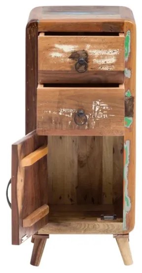 furniture-nabytek.cz - Masívna kúpeľňová spodná skrinka Calcutta II z recyklovaného dreva, lakovaná, viacfarebná – 35×35×80 cm