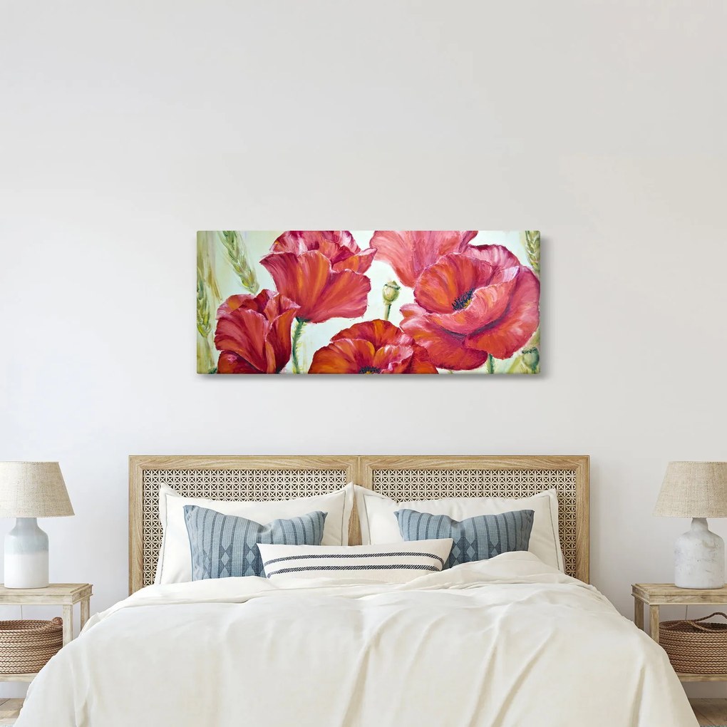 Obraz - Kvety vlčích makov (120x50 cm)
