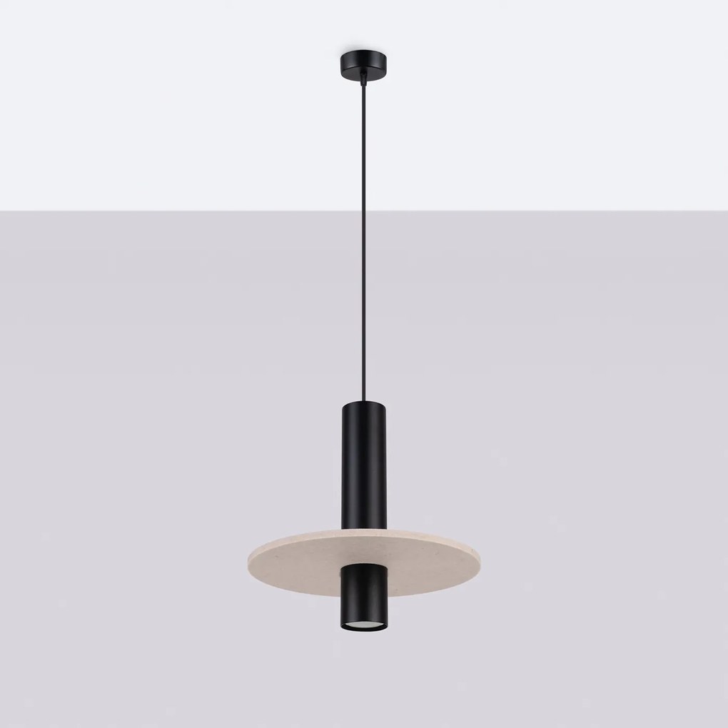 Závesné svietidlo Pelta 1, 1x čierne kovové tienidlo, be