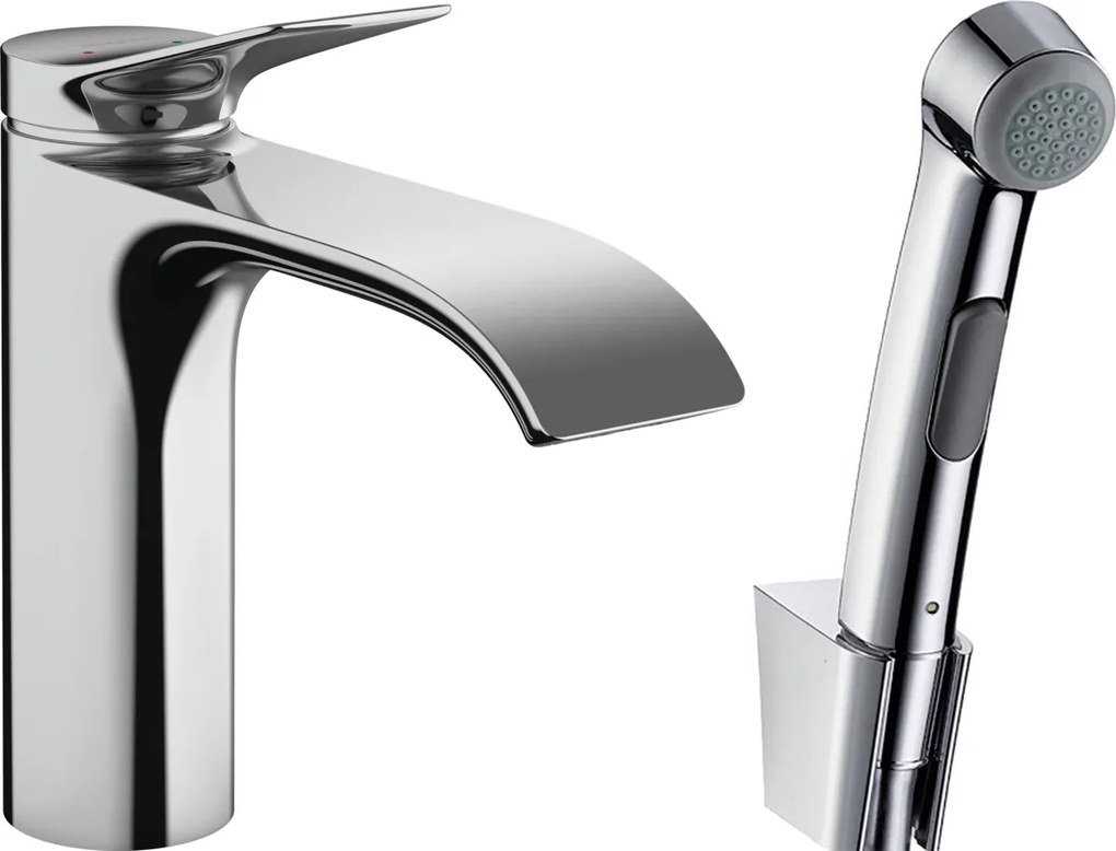 Hansgrohe Vivenis - Páková umývadlová batéria s ručnou sprchou Bidette a sprchovou hadicou 160 cm, chrómová, HAN-75210000