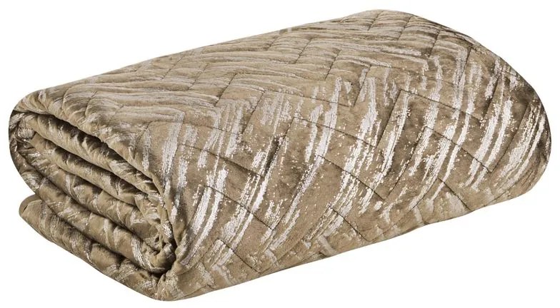 Dekorstudio Luxusný zamatový prehoz na posteľ NKJ-02 hnedý so striebornou potlačou Rozmer prehozu (šírka x dĺžka): 170x210cm