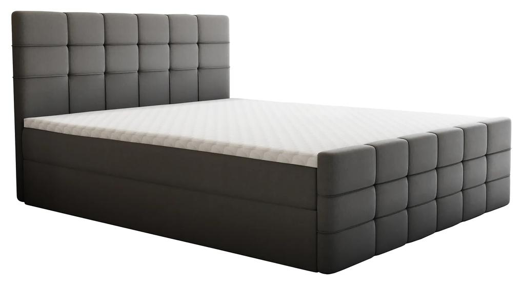 Boxspringová posteľ, 180x200, sivá, BEST