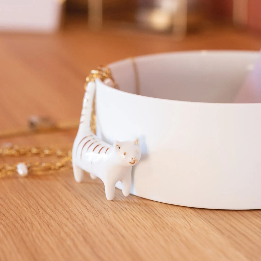 Biela porcelánová miska CAT