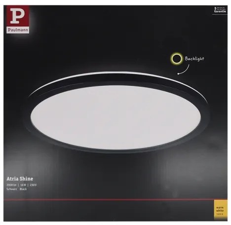 Paulmann 70998 - LED/16W Panel prisadený ATRIA 230V 3000K čierna