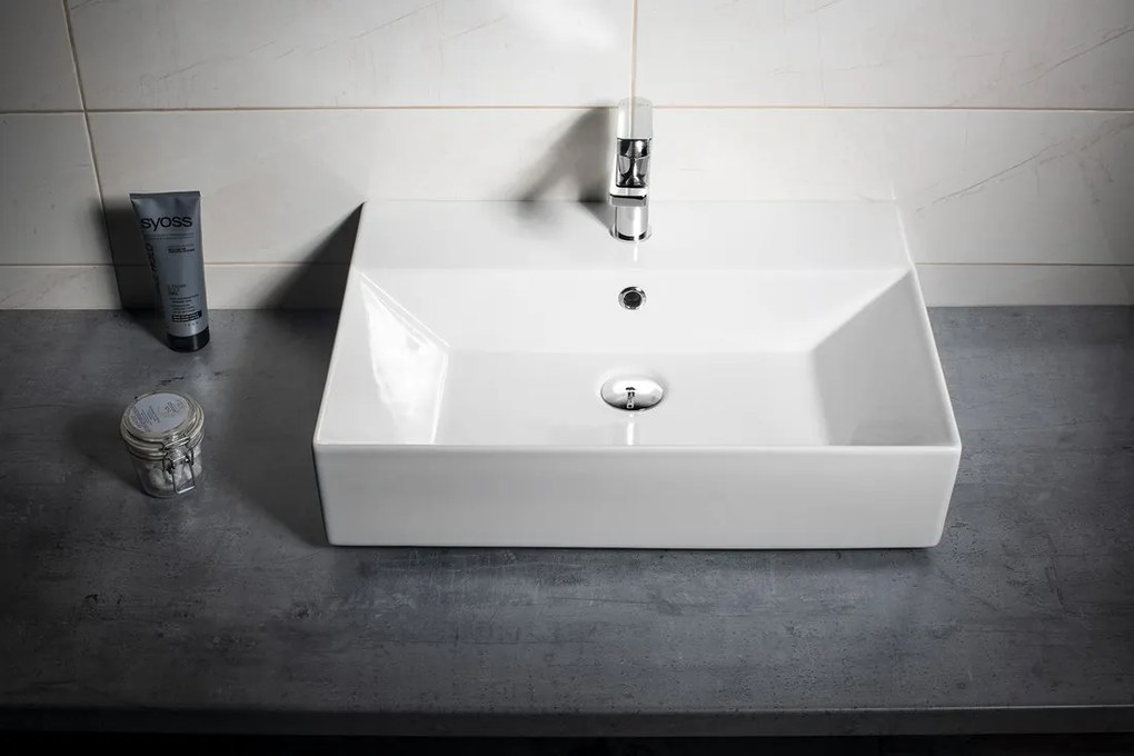 Aqualine Aqualine, Keramické umývadlo 60x42cm, na dosku, 10SF50060