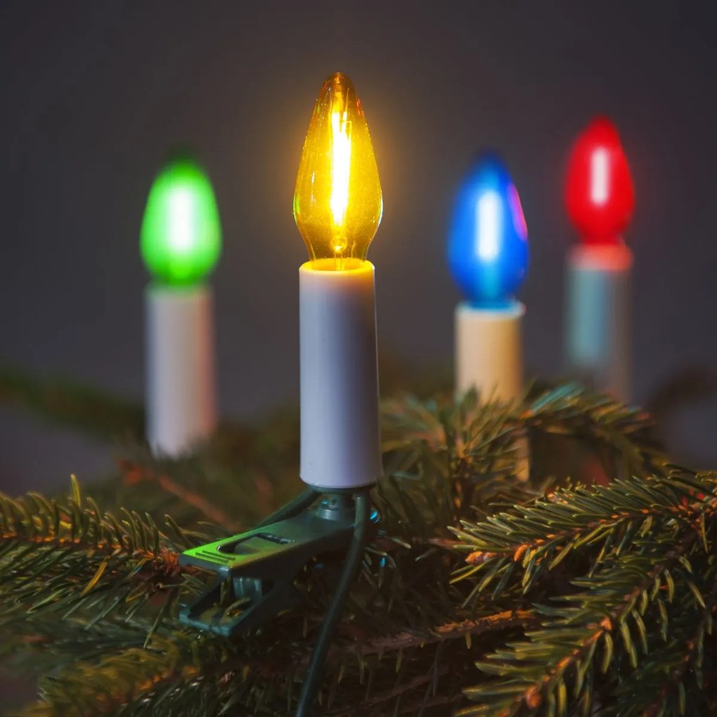 EXIHAND LED vianočná reťaz FELICIA, 16 žiaroviek, farebné svetlo, 10,5 m